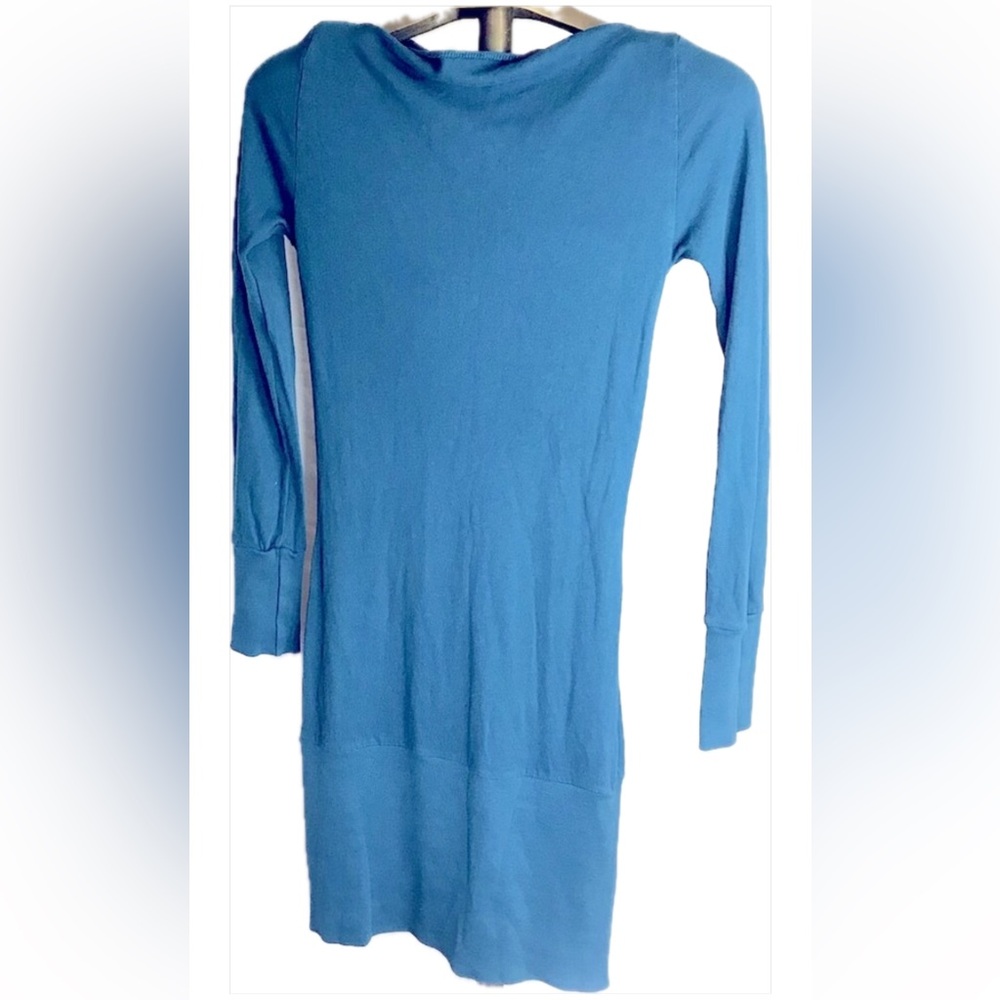 Free People long sleeve lightweight boat neck teal/turquoise layering Dress